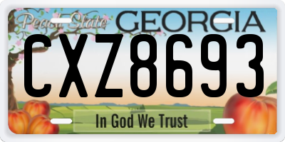 GA license plate CXZ8693