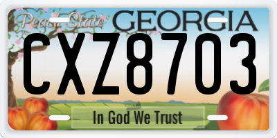 GA license plate CXZ8703