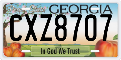 GA license plate CXZ8707