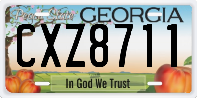 GA license plate CXZ8711