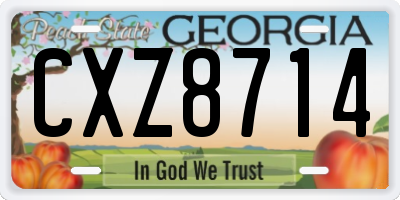 GA license plate CXZ8714