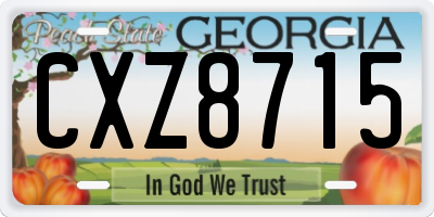 GA license plate CXZ8715