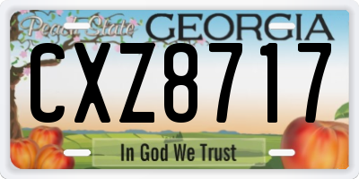 GA license plate CXZ8717
