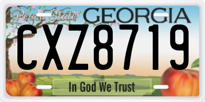 GA license plate CXZ8719
