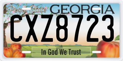 GA license plate CXZ8723