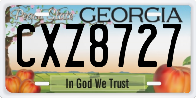 GA license plate CXZ8727