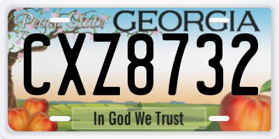 GA license plate CXZ8732