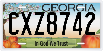 GA license plate CXZ8742