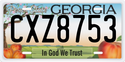 GA license plate CXZ8753