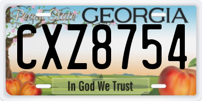 GA license plate CXZ8754