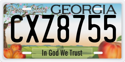 GA license plate CXZ8755