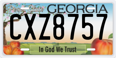 GA license plate CXZ8757