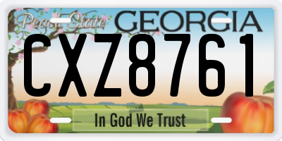 GA license plate CXZ8761