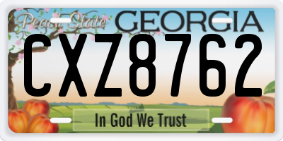 GA license plate CXZ8762