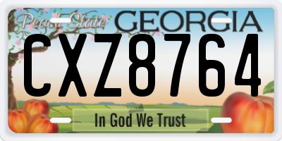 GA license plate CXZ8764