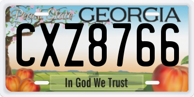 GA license plate CXZ8766