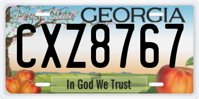 GA license plate CXZ8767
