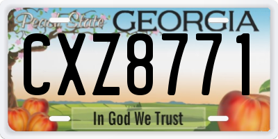 GA license plate CXZ8771