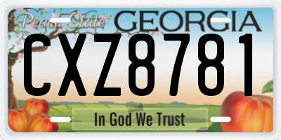 GA license plate CXZ8781
