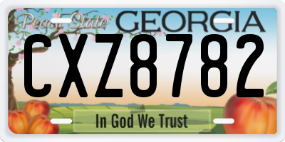 GA license plate CXZ8782