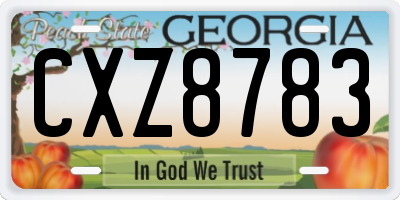 GA license plate CXZ8783