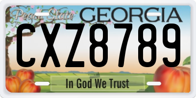 GA license plate CXZ8789