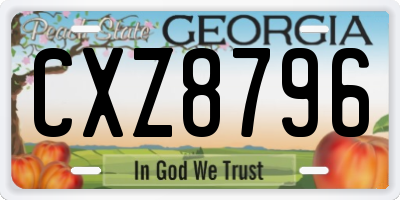GA license plate CXZ8796