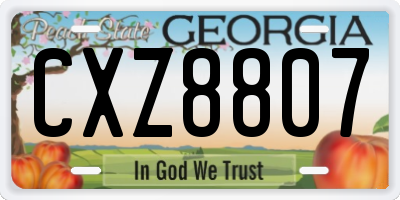 GA license plate CXZ8807
