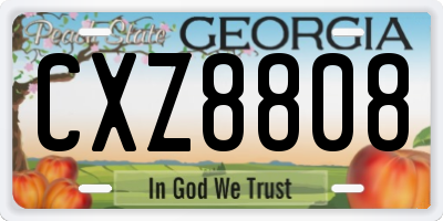 GA license plate CXZ8808