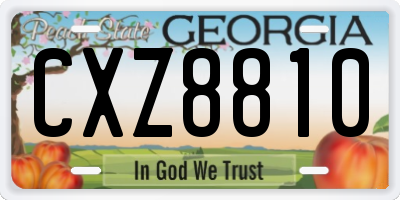 GA license plate CXZ8810