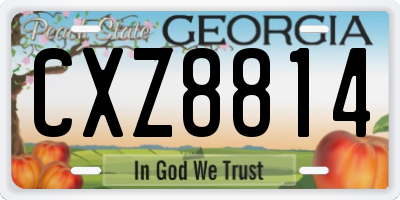 GA license plate CXZ8814