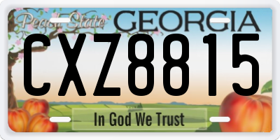 GA license plate CXZ8815
