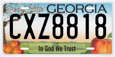 GA license plate CXZ8818