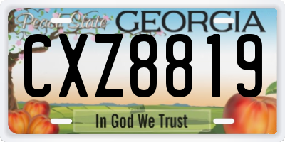 GA license plate CXZ8819