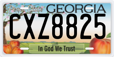 GA license plate CXZ8825