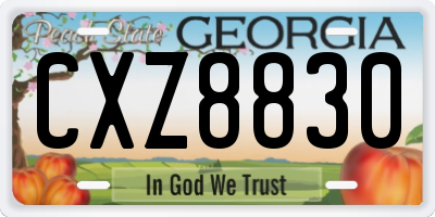 GA license plate CXZ8830