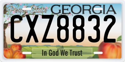 GA license plate CXZ8832