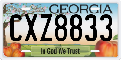 GA license plate CXZ8833