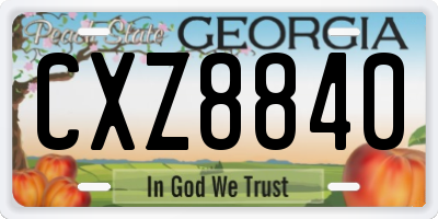 GA license plate CXZ8840