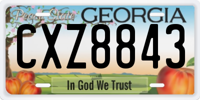 GA license plate CXZ8843