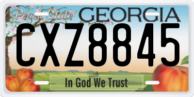 GA license plate CXZ8845