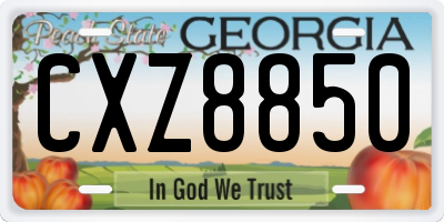 GA license plate CXZ8850