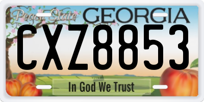 GA license plate CXZ8853