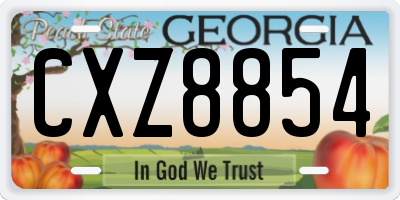 GA license plate CXZ8854