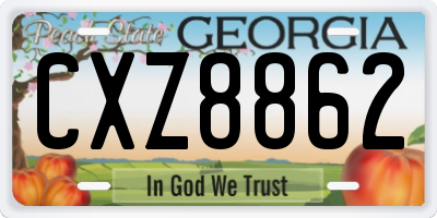 GA license plate CXZ8862