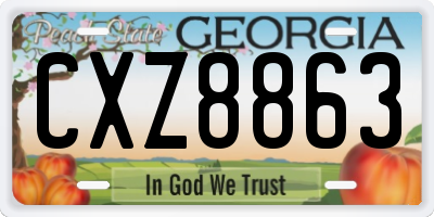 GA license plate CXZ8863