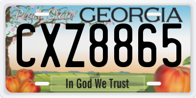 GA license plate CXZ8865