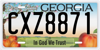 GA license plate CXZ8871
