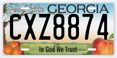 GA license plate CXZ8874