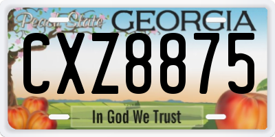 GA license plate CXZ8875